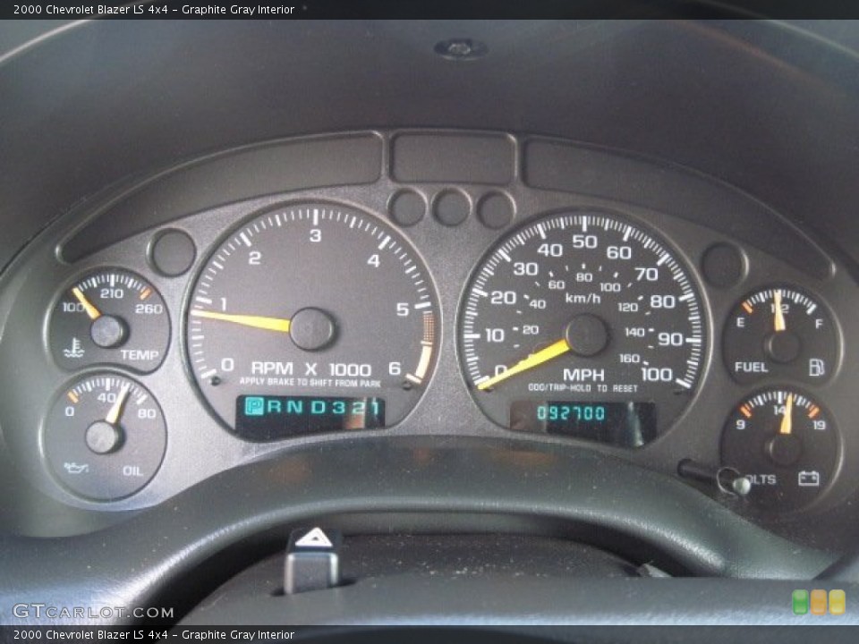 Graphite Gray Interior Gauges for the 2000 Chevrolet Blazer LS 4x4 #62763485