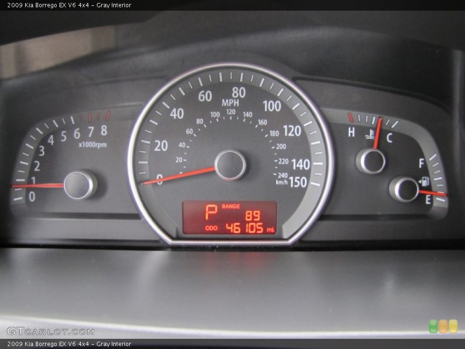 Gray Interior Gauges for the 2009 Kia Borrego EX V6 4x4 #62766931