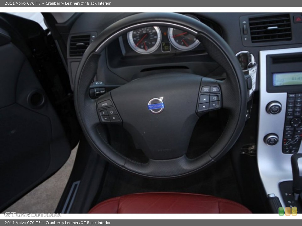 Cranberry Leather/Off Black Interior Steering Wheel for the 2011 Volvo C70 T5 #62769846