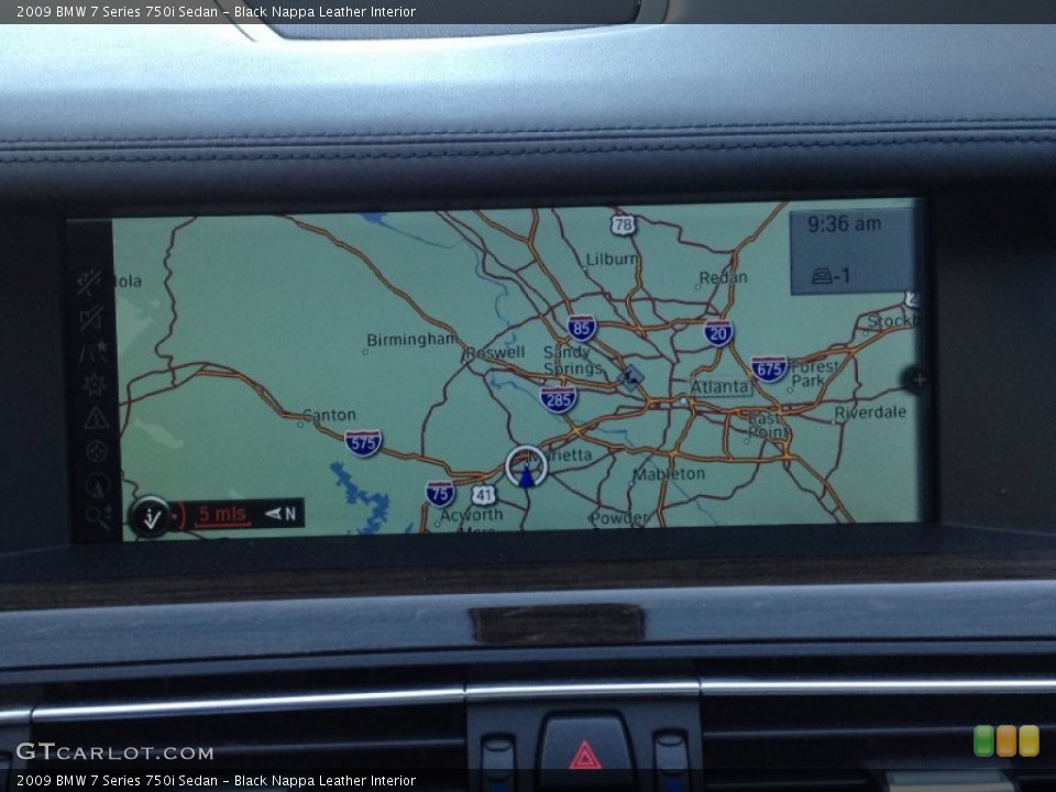 Black Nappa Leather Interior Navigation for the 2009 BMW 7 Series 750i Sedan #62770320
