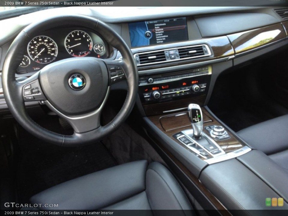 Black Nappa Leather Interior Dashboard for the 2009 BMW 7 Series 750i Sedan #62770386
