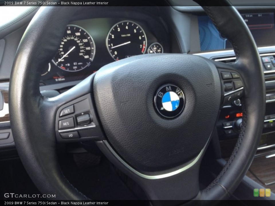 Black Nappa Leather Interior Steering Wheel for the 2009 BMW 7 Series 750i Sedan #62770404