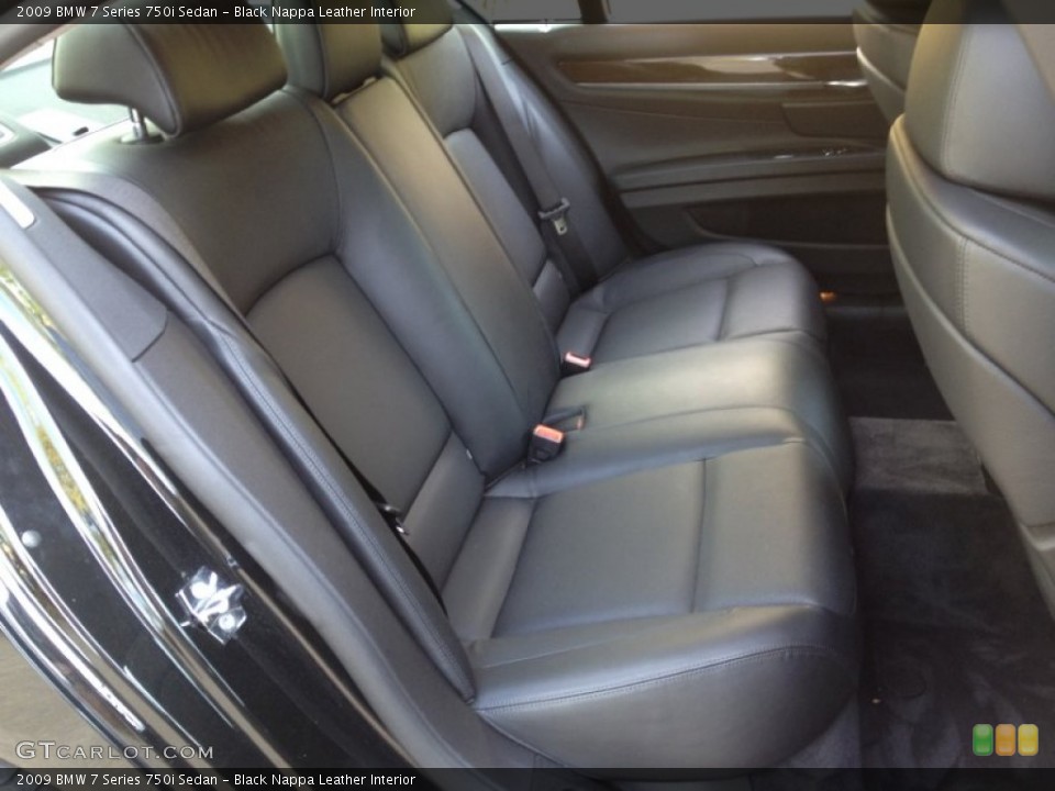 Black Nappa Leather Interior Rear Seat for the 2009 BMW 7 Series 750i Sedan #62770441