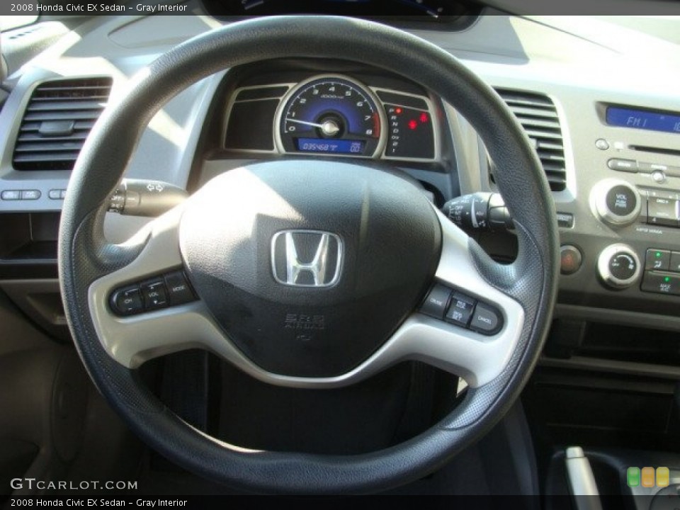 Gray Interior Steering Wheel for the 2008 Honda Civic EX Sedan #62773653