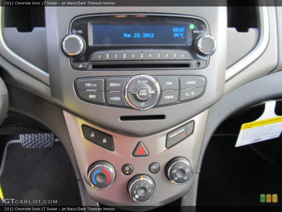 Jet Black/Dark Titanium Interior Controls for the 2012 Chevrolet Sonic LT Sedan #62774592