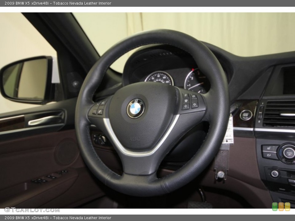 Tobacco Nevada Leather Interior Steering Wheel for the 2009 BMW X5 xDrive48i #62784270
