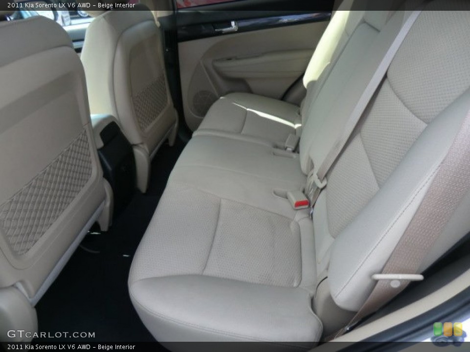 Beige Interior Rear Seat for the 2011 Kia Sorento LX V6 AWD #62788419