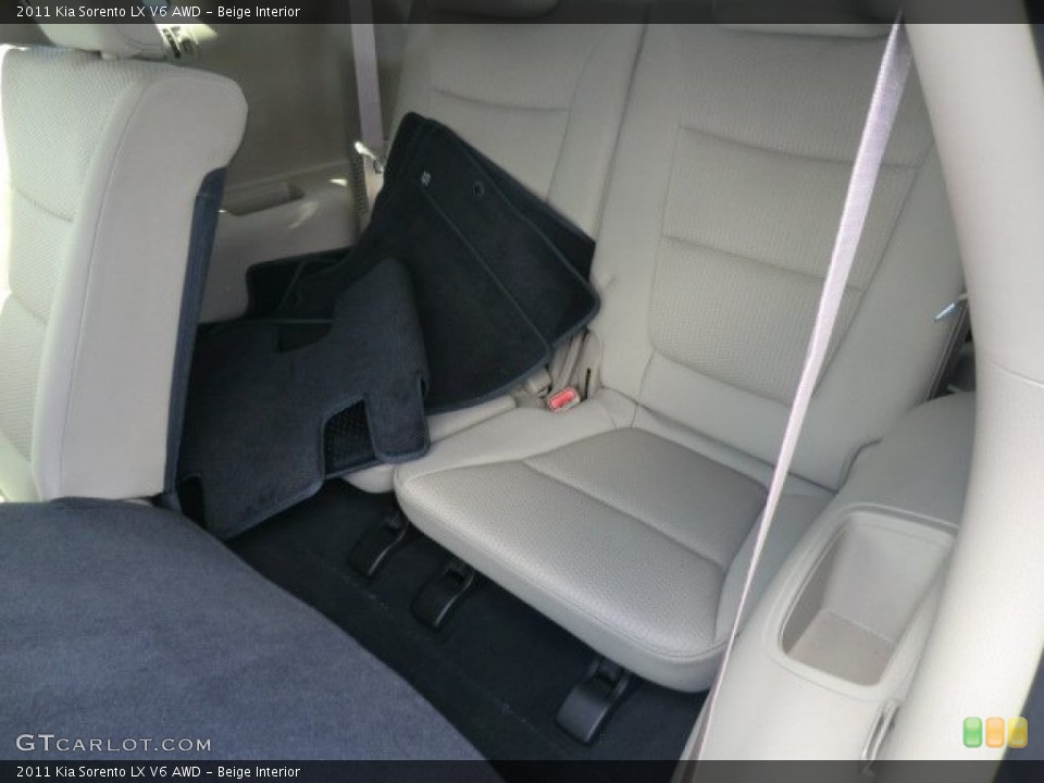 Beige Interior Rear Seat for the 2011 Kia Sorento LX V6 AWD #62788428