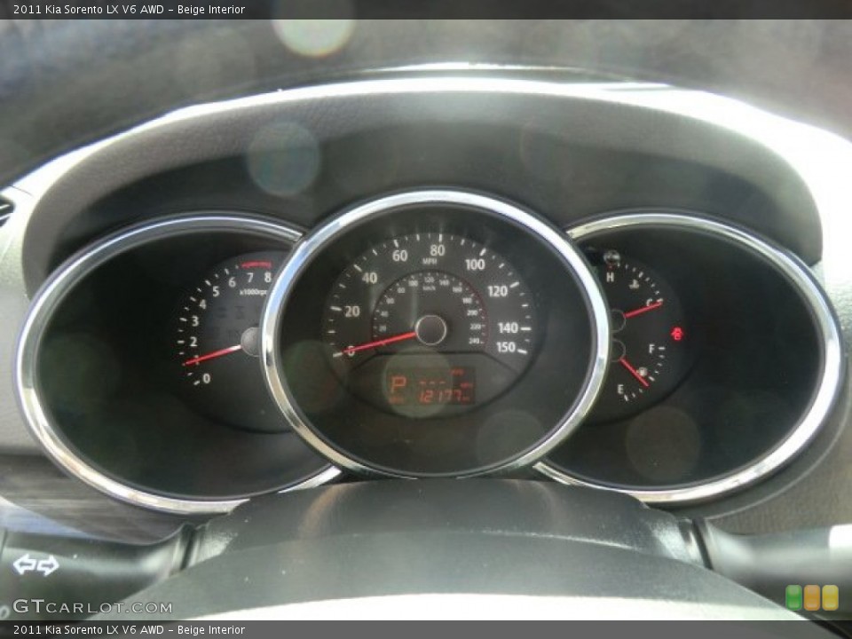 Beige Interior Gauges for the 2011 Kia Sorento LX V6 AWD #62788462