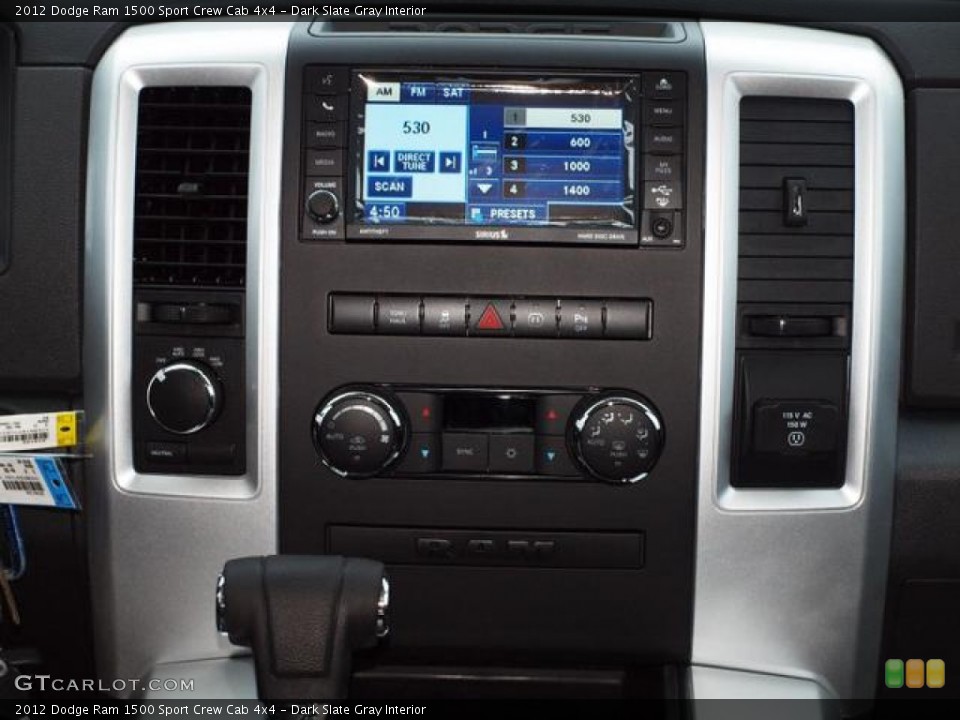 Dark Slate Gray Interior Controls for the 2012 Dodge Ram 1500 Sport Crew Cab 4x4 #62789427