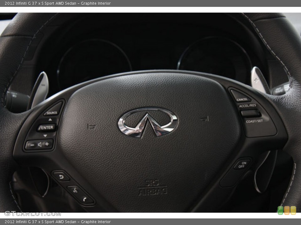 Graphite Interior Steering Wheel for the 2012 Infiniti G 37 x S Sport AWD Sedan #62797189