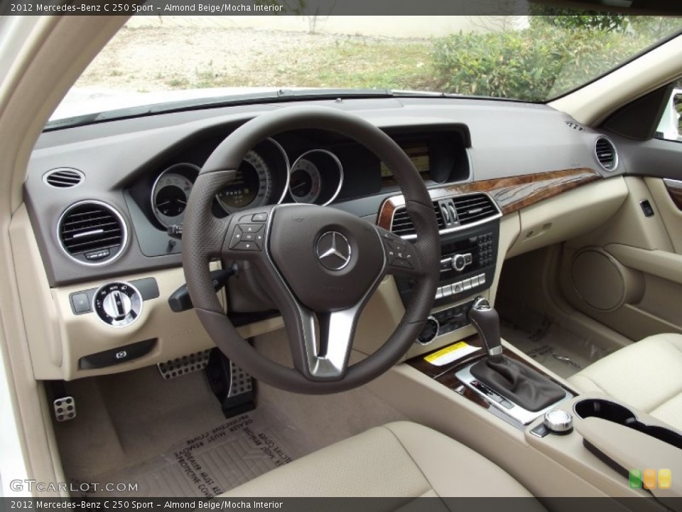 Almond Beige/Mocha Interior Dashboard for the 2012 Mercedes-Benz C 250 Sport #62806351