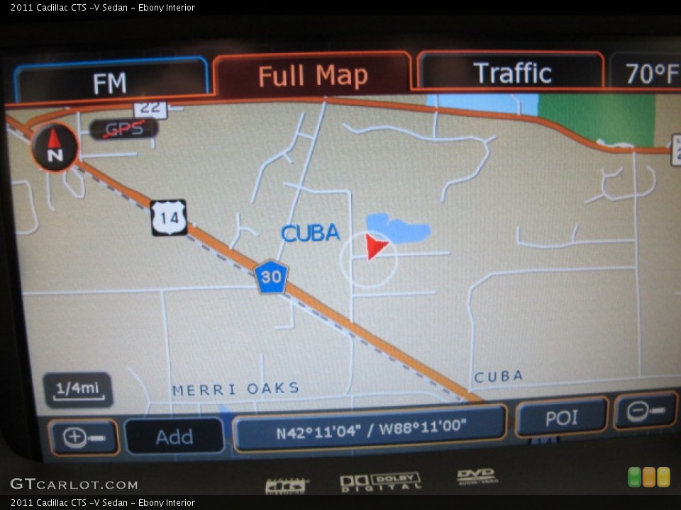 Ebony Interior Navigation for the 2011 Cadillac CTS -V Sedan #62812090