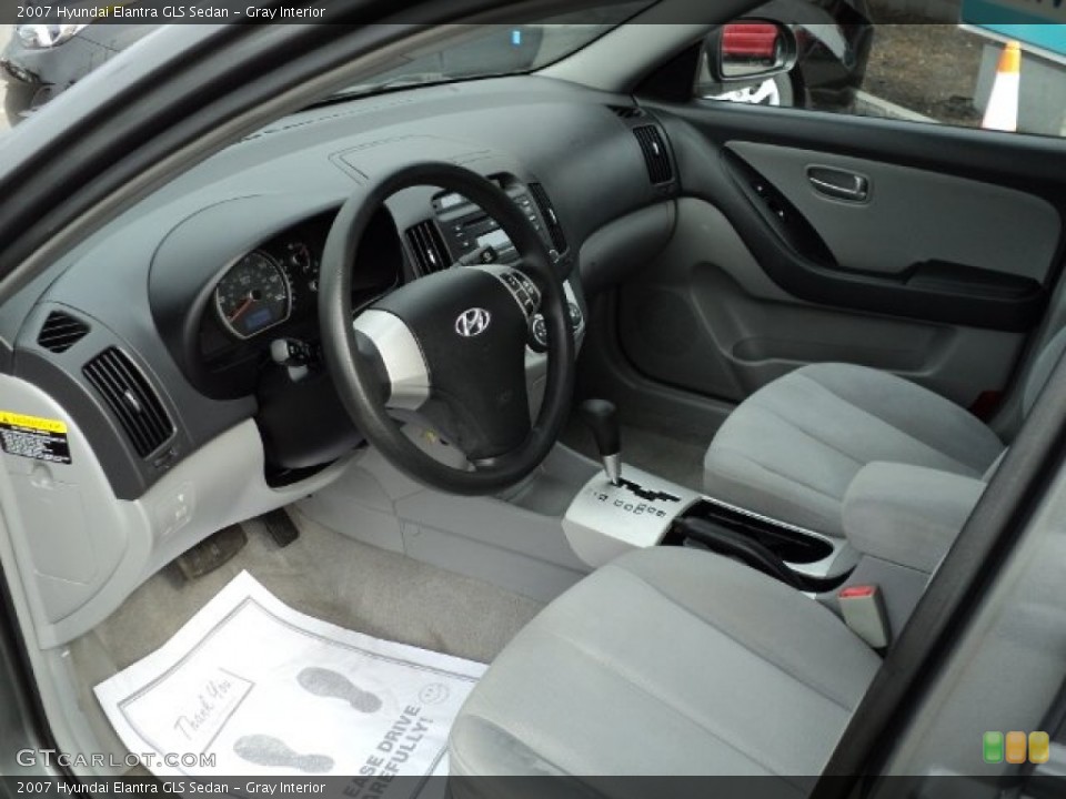 Gray Interior Prime Interior for the 2007 Hyundai Elantra GLS Sedan #62816712