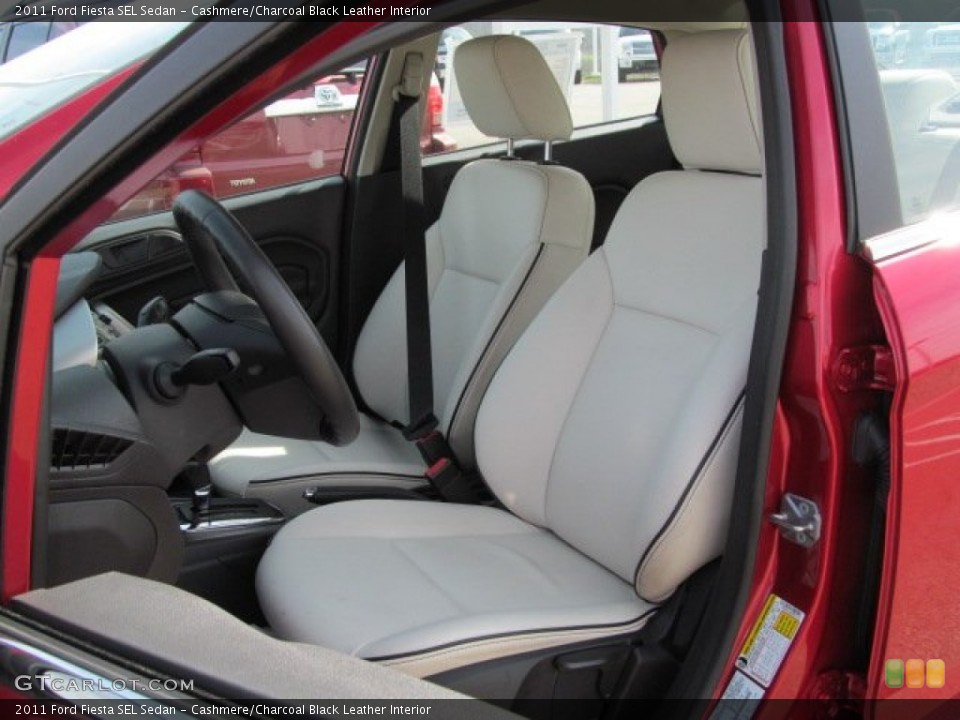 Cashmere/Charcoal Black Leather Interior Photo for the 2011 Ford Fiesta SEL Sedan #62817124