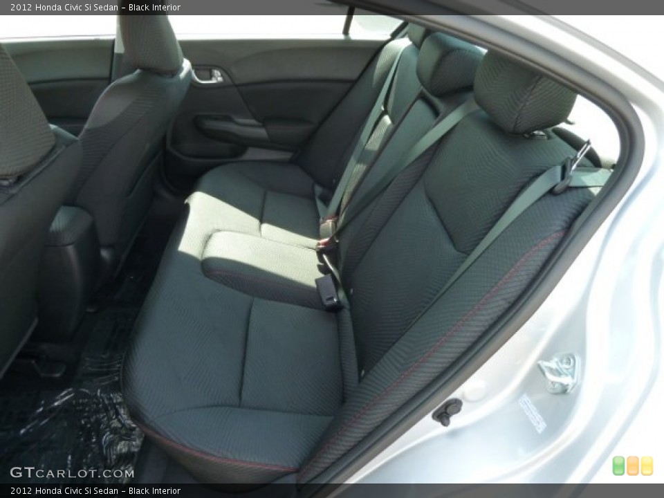 Black Interior Rear Seat for the 2012 Honda Civic Si Sedan #62824366