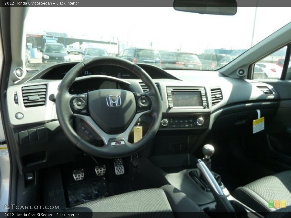 Black Interior Dashboard for the 2012 Honda Civic Si Sedan #62824375