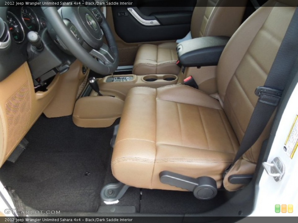 Black/Dark Saddle Interior Front Seat for the 2012 Jeep Wrangler Unlimited Sahara 4x4 #62836892