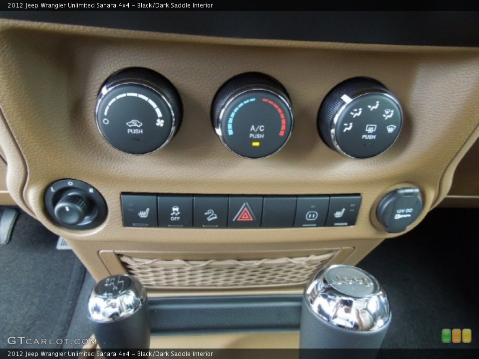 Black/Dark Saddle Interior Controls for the 2012 Jeep Wrangler Unlimited Sahara 4x4 #62836917