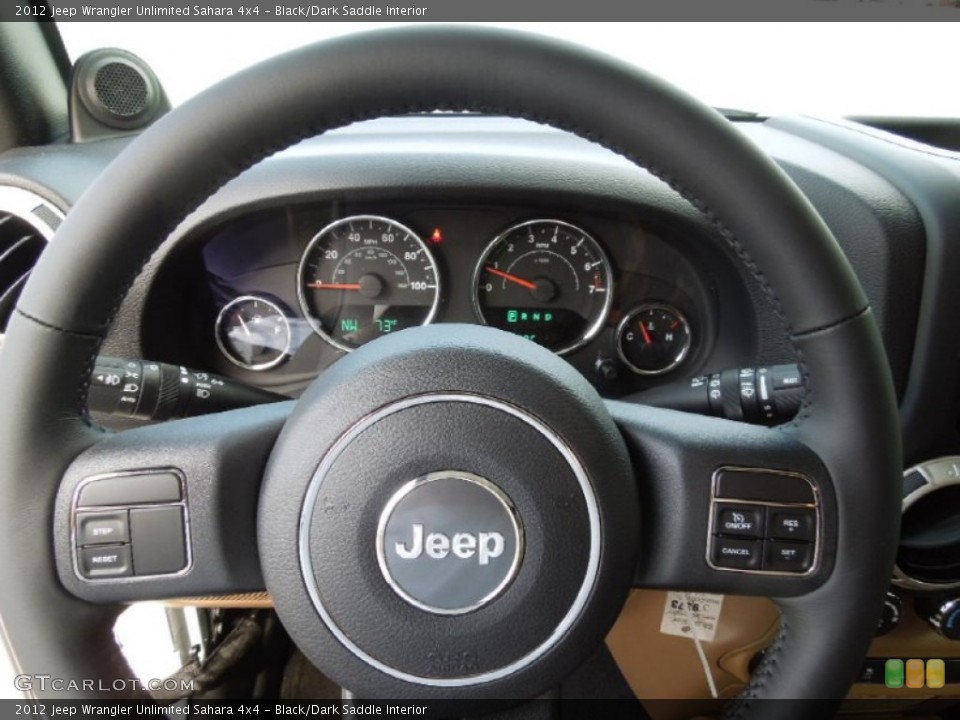 Black/Dark Saddle Interior Steering Wheel for the 2012 Jeep Wrangler Unlimited Sahara 4x4 #62836929