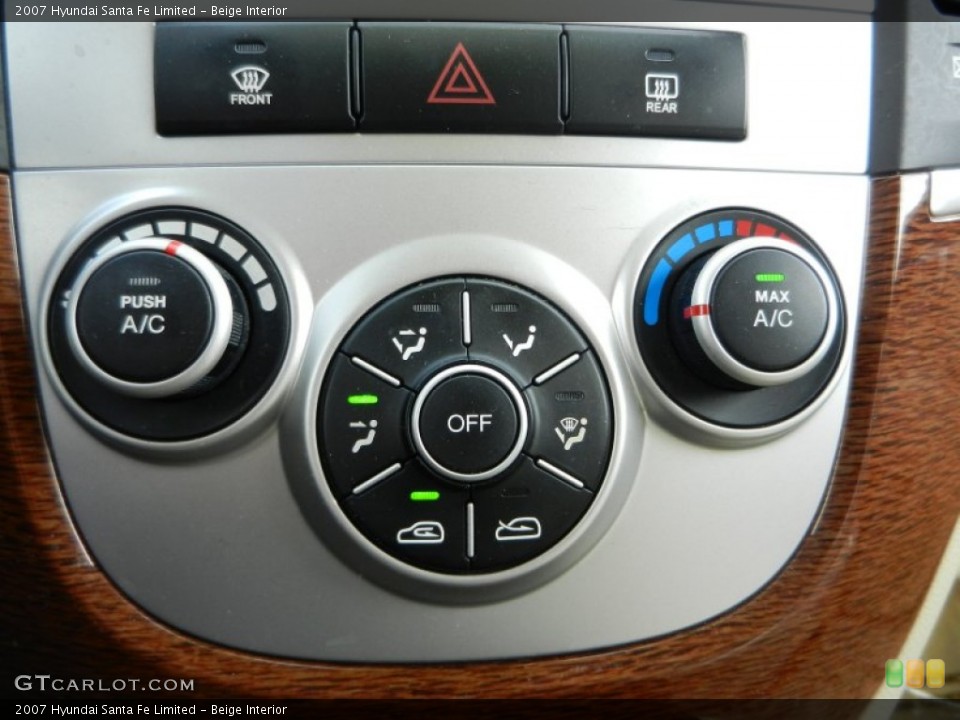 Beige Interior Controls for the 2007 Hyundai Santa Fe Limited #62838216