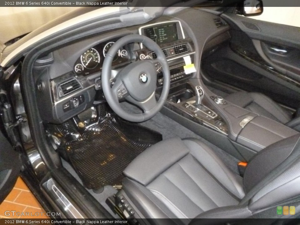Black Nappa Leather Interior Prime Interior for the 2012 BMW 6 Series 640i Convertible #62841697