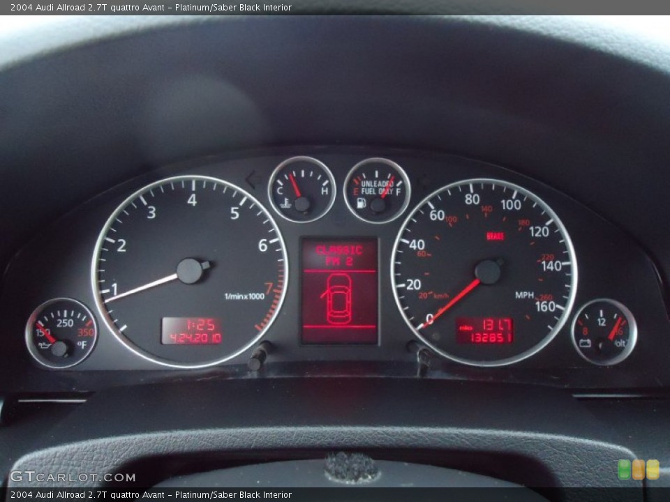 Platinum/Saber Black Interior Gauges for the 2004 Audi Allroad 2.7T quattro Avant #62845963