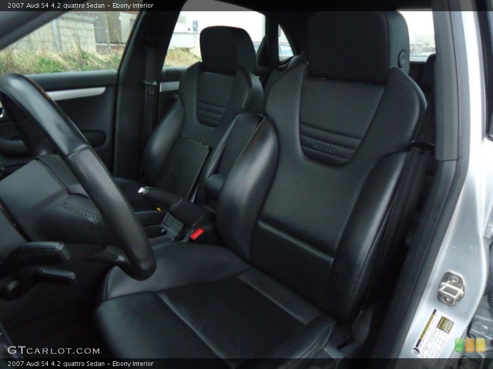 Ebony Interior Front Seat for the 2007 Audi S4 4.2 quattro Sedan #62846092
