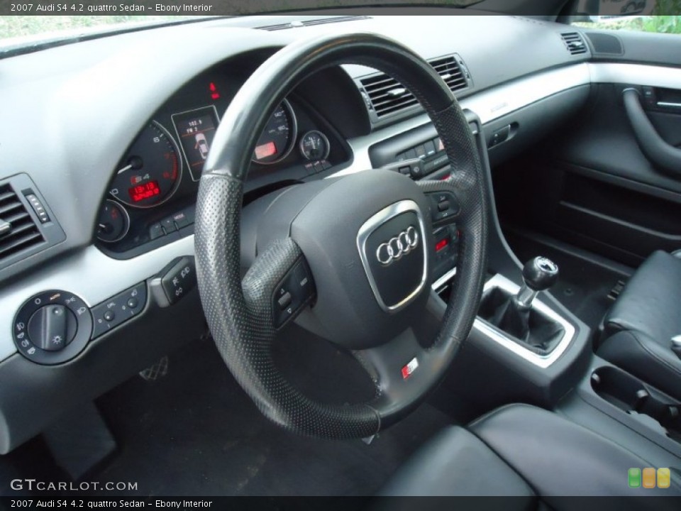 Ebony Interior Steering Wheel for the 2007 Audi S4 4.2 quattro Sedan #62846116