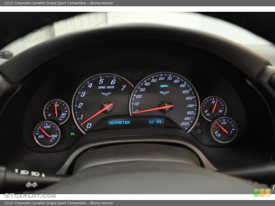 Ebony Interior Gauges for the 2012 Chevrolet Corvette Grand Sport Convertible #62847925