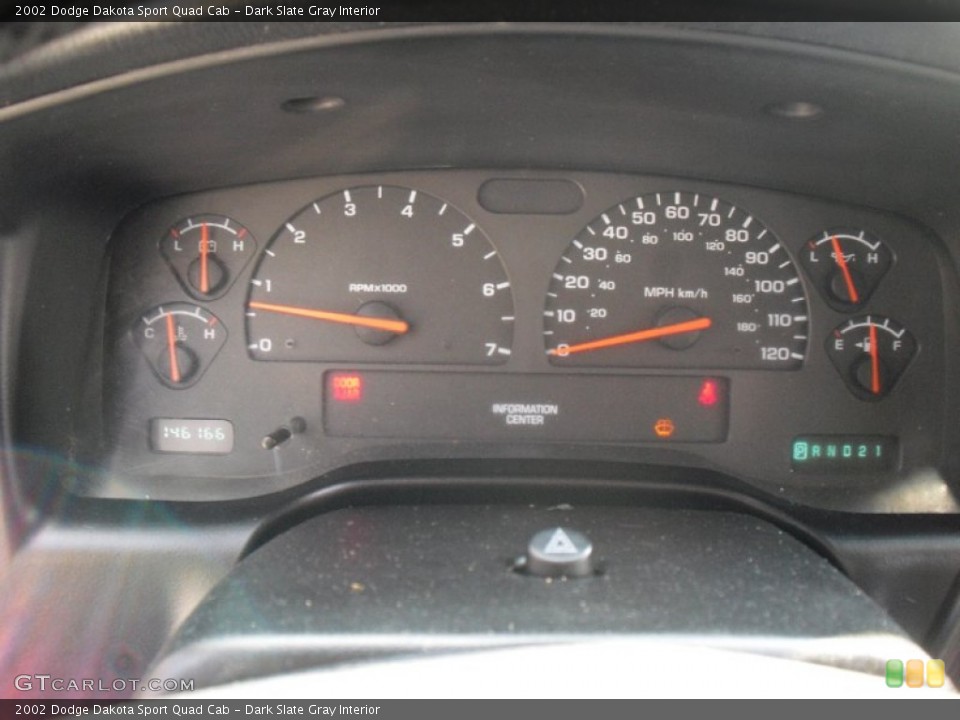 Dark Slate Gray Interior Gauges for the 2002 Dodge Dakota Sport Quad Cab #62847928