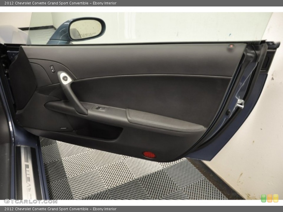 Ebony Interior Door Panel for the 2012 Chevrolet Corvette Grand Sport Convertible #62848063