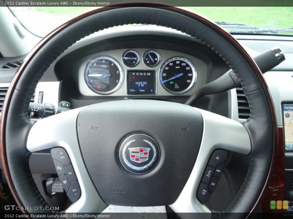 Ebony/Ebony Interior Steering Wheel for the 2012 Cadillac Escalade Luxury AWD #62848342