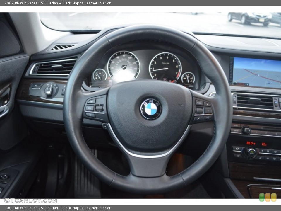 Black Nappa Leather Interior Steering Wheel for the 2009 BMW 7 Series 750i Sedan #62850916
