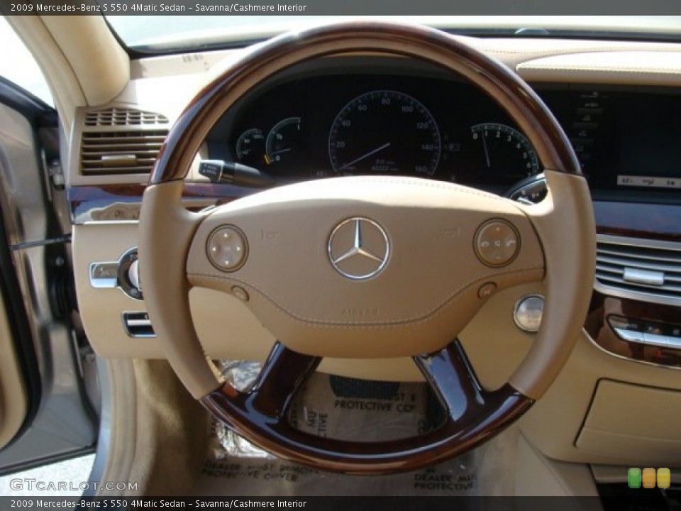 Savanna/Cashmere Interior Steering Wheel for the 2009 Mercedes-Benz S 550 4Matic Sedan #62855219