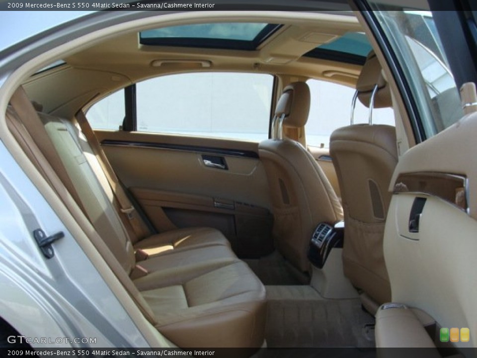 Savanna/Cashmere Interior Rear Seat for the 2009 Mercedes-Benz S 550 4Matic Sedan #62855309