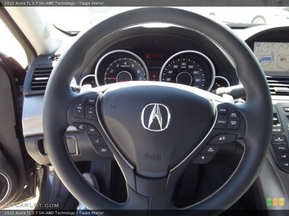 Taupe Interior Steering Wheel for the 2012 Acura TL 3.7 SH-AWD Technology #62857963
