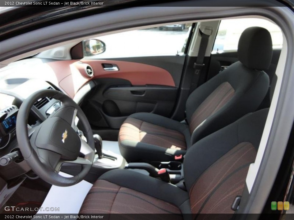 Jet Black/Brick Interior Front Seat for the 2012 Chevrolet Sonic LT Sedan #62859238