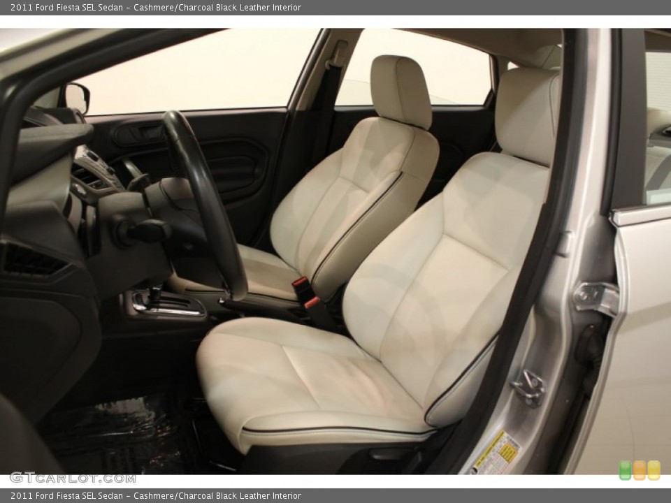 Cashmere/Charcoal Black Leather Interior Photo for the 2011 Ford Fiesta SEL Sedan #62866697