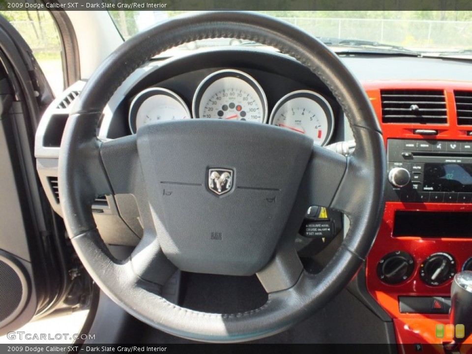 Dark Slate Gray/Red Interior Steering Wheel for the 2009 Dodge Caliber SXT #62868974