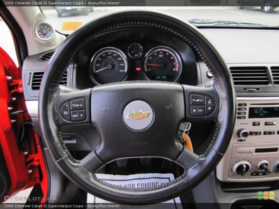 Ebony/Red Interior Steering Wheel for the 2006 Chevrolet Cobalt SS Supercharged Coupe #62881614