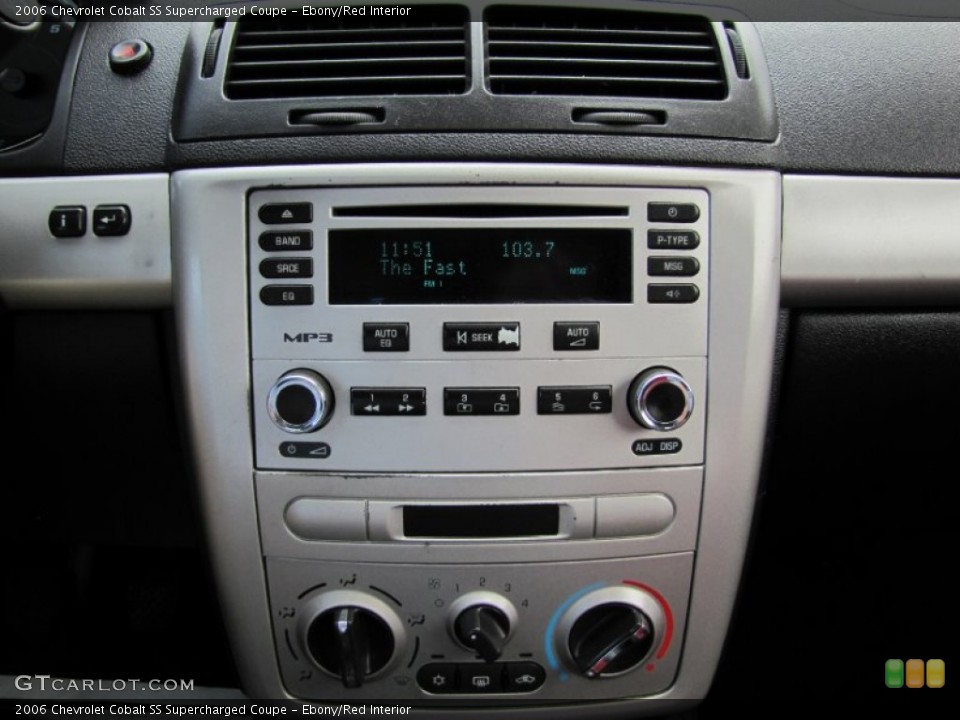 Ebony/Red Interior Controls for the 2006 Chevrolet Cobalt SS Supercharged Coupe #62881679