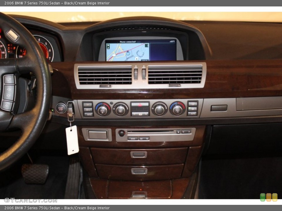 Black/Cream Beige Interior Controls for the 2006 BMW 7 Series 750Li Sedan #62884685