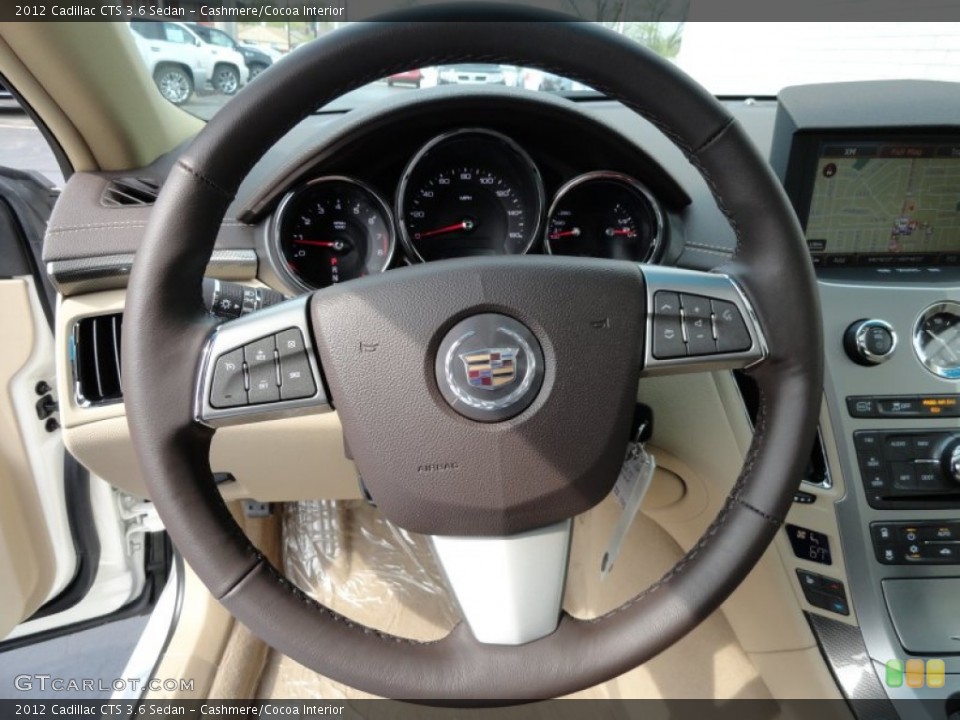 Cashmere/Cocoa Interior Steering Wheel for the 2012 Cadillac CTS 3.6 Sedan #62899790