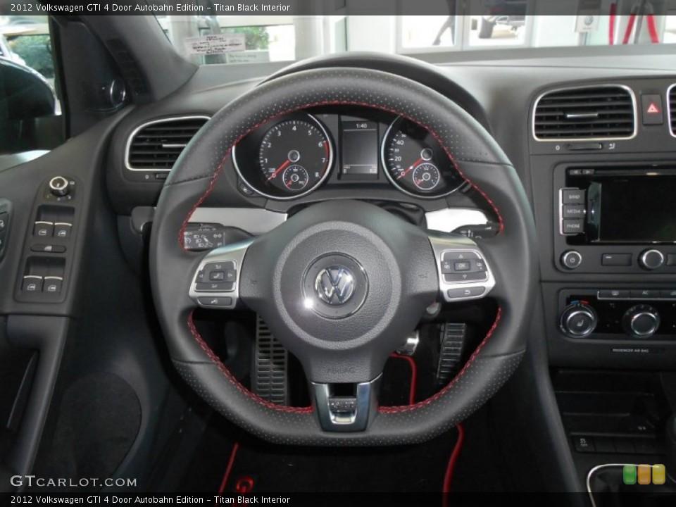 Titan Black Interior Steering Wheel for the 2012 Volkswagen GTI 4 Door Autobahn Edition #62899912