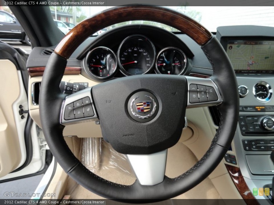 Cashmere/Cocoa Interior Steering Wheel for the 2012 Cadillac CTS 4 AWD Coupe #62899951