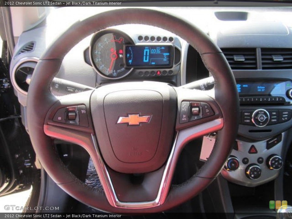 Jet Black/Dark Titanium Interior Steering Wheel for the 2012 Chevrolet Sonic LTZ Sedan #62901283