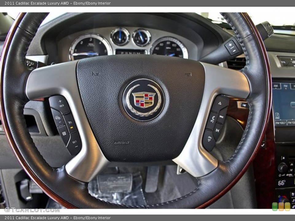 Ebony/Ebony Interior Steering Wheel for the 2011 Cadillac Escalade Luxury AWD #62918756