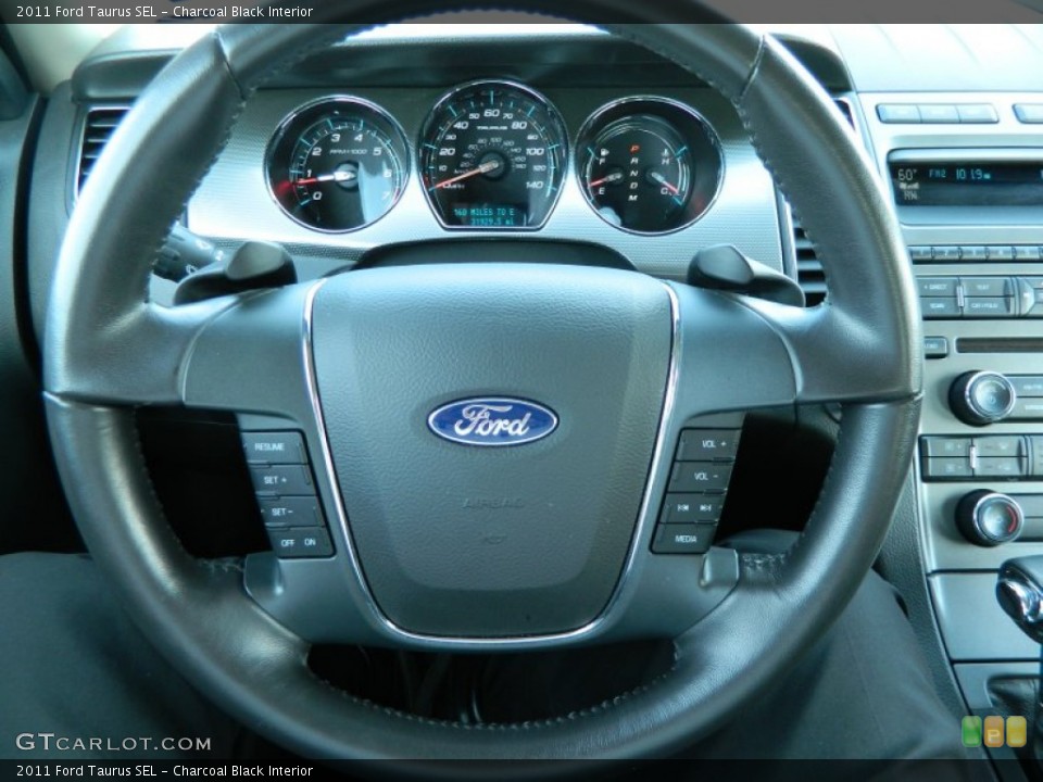 Charcoal Black Interior Steering Wheel for the 2011 Ford Taurus SEL #62922011
