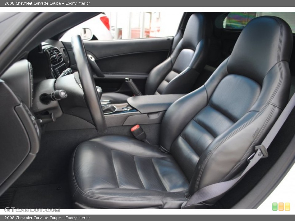 Ebony Interior Front Seat for the 2008 Chevrolet Corvette Coupe #62924420